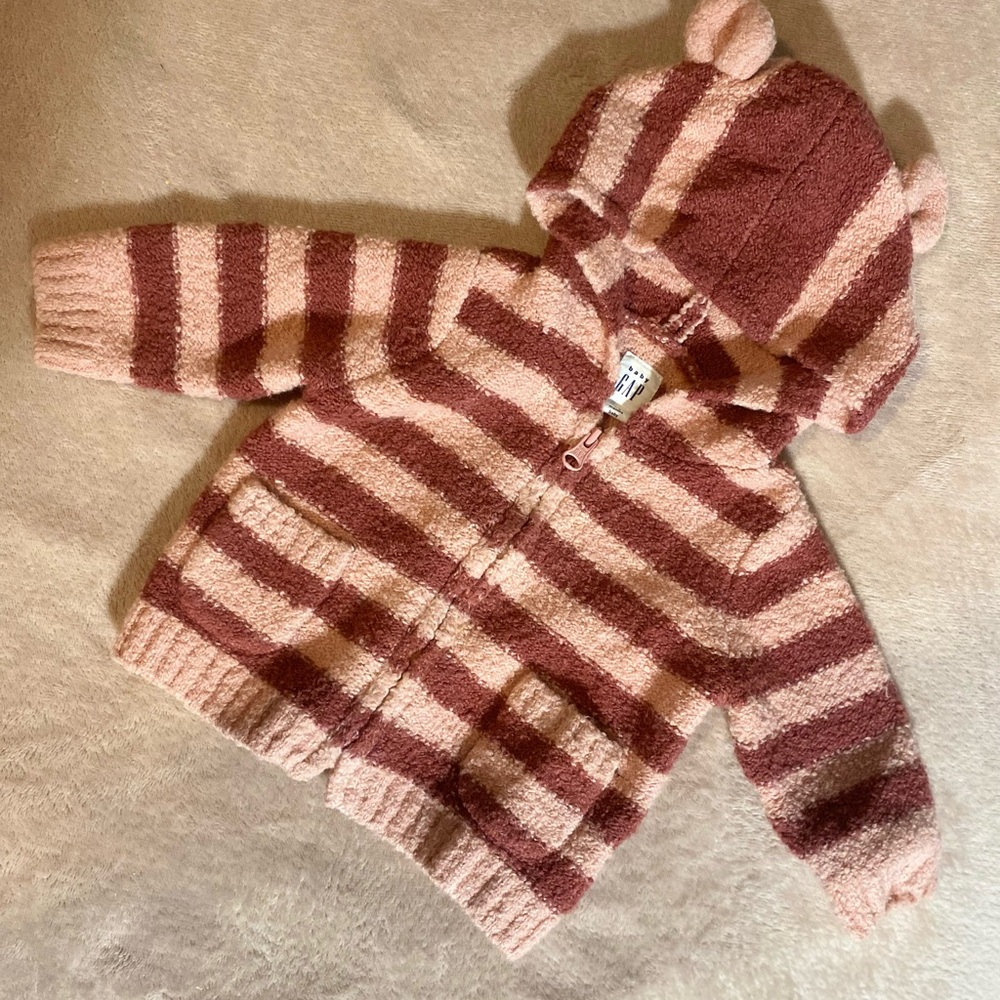 GAP Pink Striped Baby Sweater